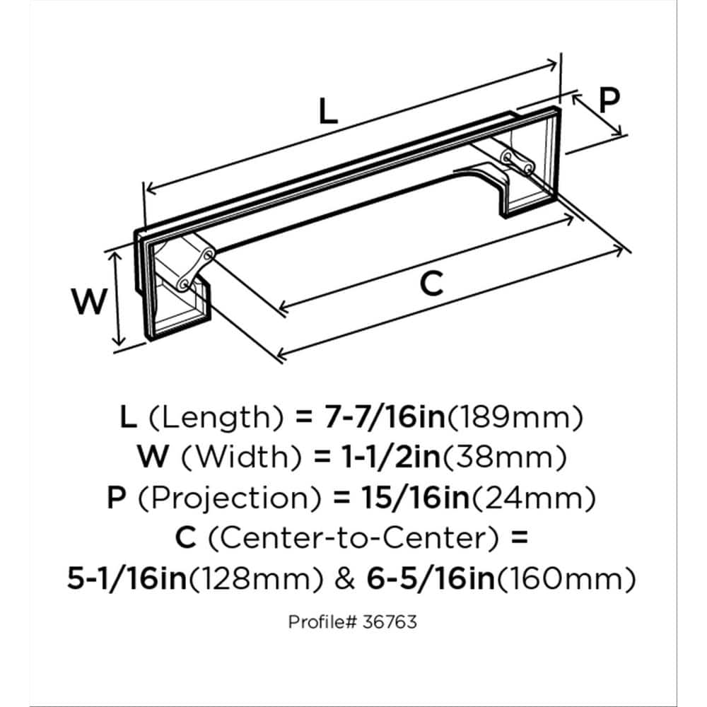 Matte Black Steel Cabinet Cup Pull with Mounting Hardware