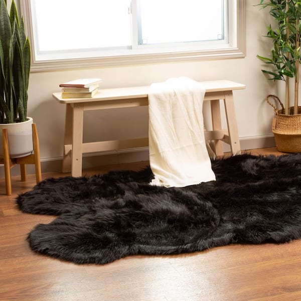 Shaggy Black Fur Carpet or Flatlays