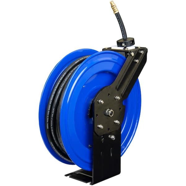 Aain Retractable Air Hose Reel 3/8 x 50 Ft Auto Pneumatiic Rewinded Rubber  Hose