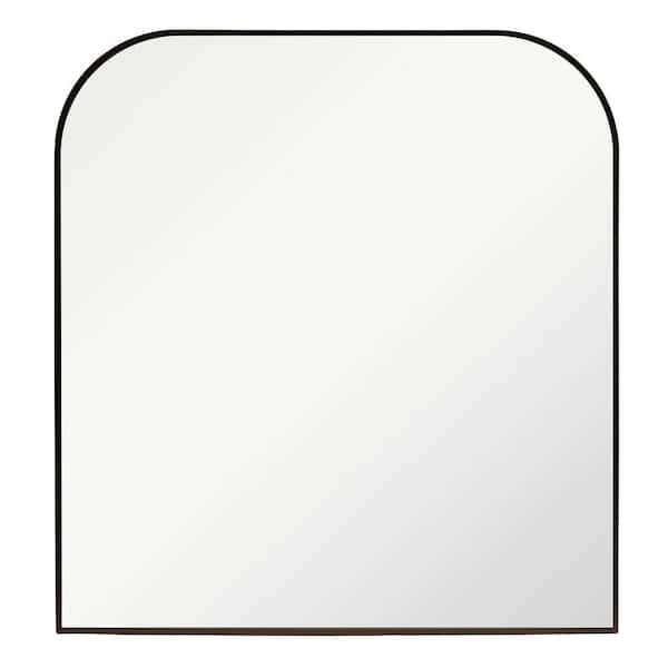 MIRRORIZE 28"X30" Arched/Rounded Corner Aluminum Black Mirror 28 in. W x 30 in. H