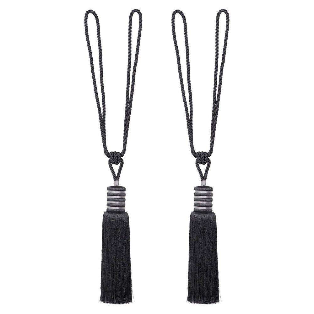Hugues Extra Long Black Decorative Polyester Tassel Curtain Tie Back (Set of 2) price history on PriceWatchPro