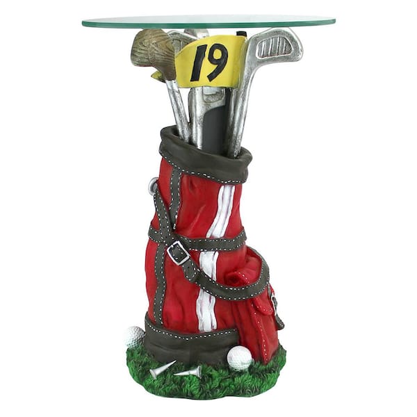 Design Toscano On Par Golf Bag 24.5 in. H Sculptural Polyresin Outdoor Side Table