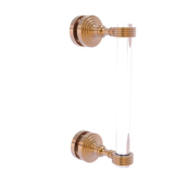 Pacific Grove Collection 8 Inch Single Side Shower Door Pull with Groovy Accents in Brushed Bronze