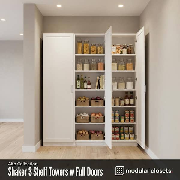 MODULAR CLOSETS Alto Pantry Collection 81 in. W White Wall Mounted