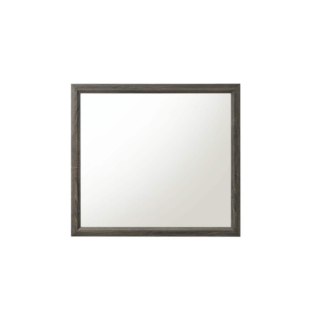 Valdemar 39" Full-Length Rectangular Wood Mirror in Weathered Gray