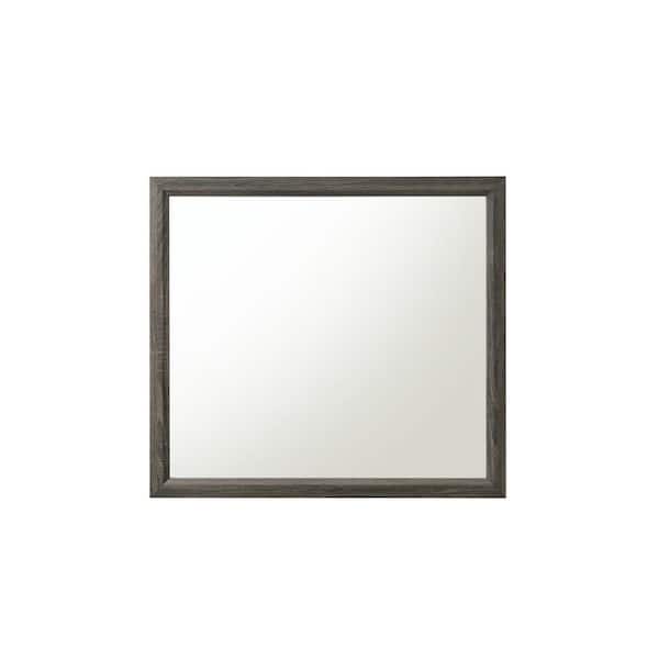 Acme Furniture Valdemar Weathered Gray Mirror 27054 The Home Depot