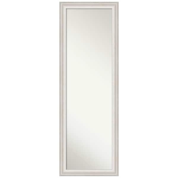 Amanti Art Large Rectangle Natural Silver Metallic White Hooks Modern Mirror (51.5 in. H x 17.5 in. W)