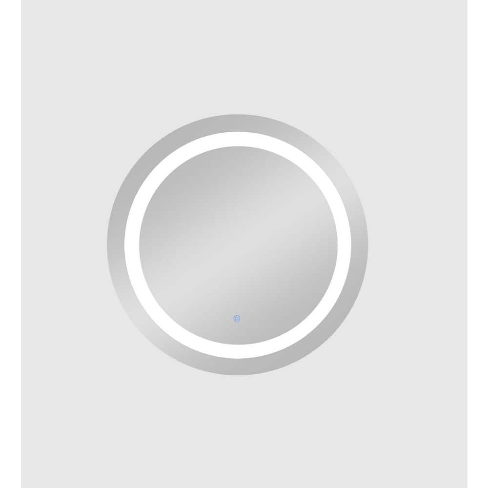 30 in. W x 30 in. H Round Frameless Wall Mounted Bathroom Vanity Mirror Ant