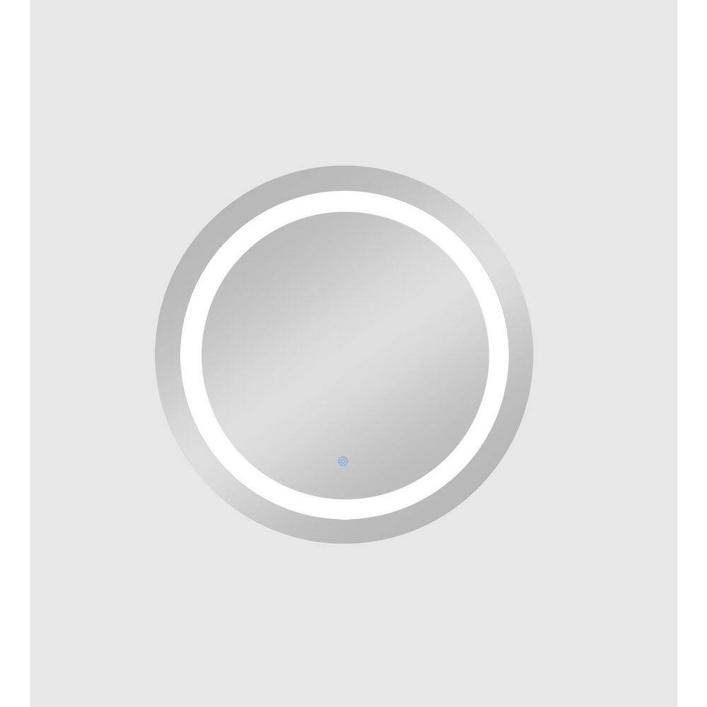 30 in. W x 30 in. H Anti-Fog Mirror Contemporary Lighted Mirror Round Frame