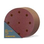 POWERTEC 4d125908-50 80 Grit A O Hook and Loop Disc for Festool RO ETS 125 Sander 50 Pack Red