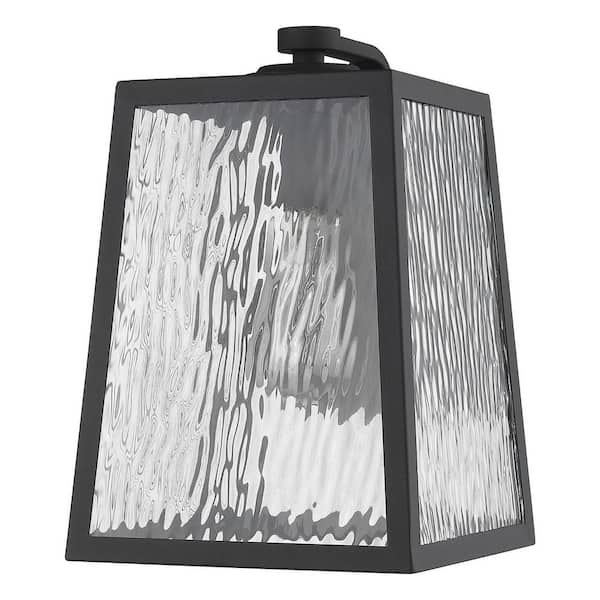 12.5 in. Black Outdoor Hardwired Sconce with No Bulbs Included