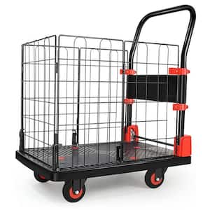 330 lbs. Platform Trucks Folding Hand Truck With Folding Fence Cage