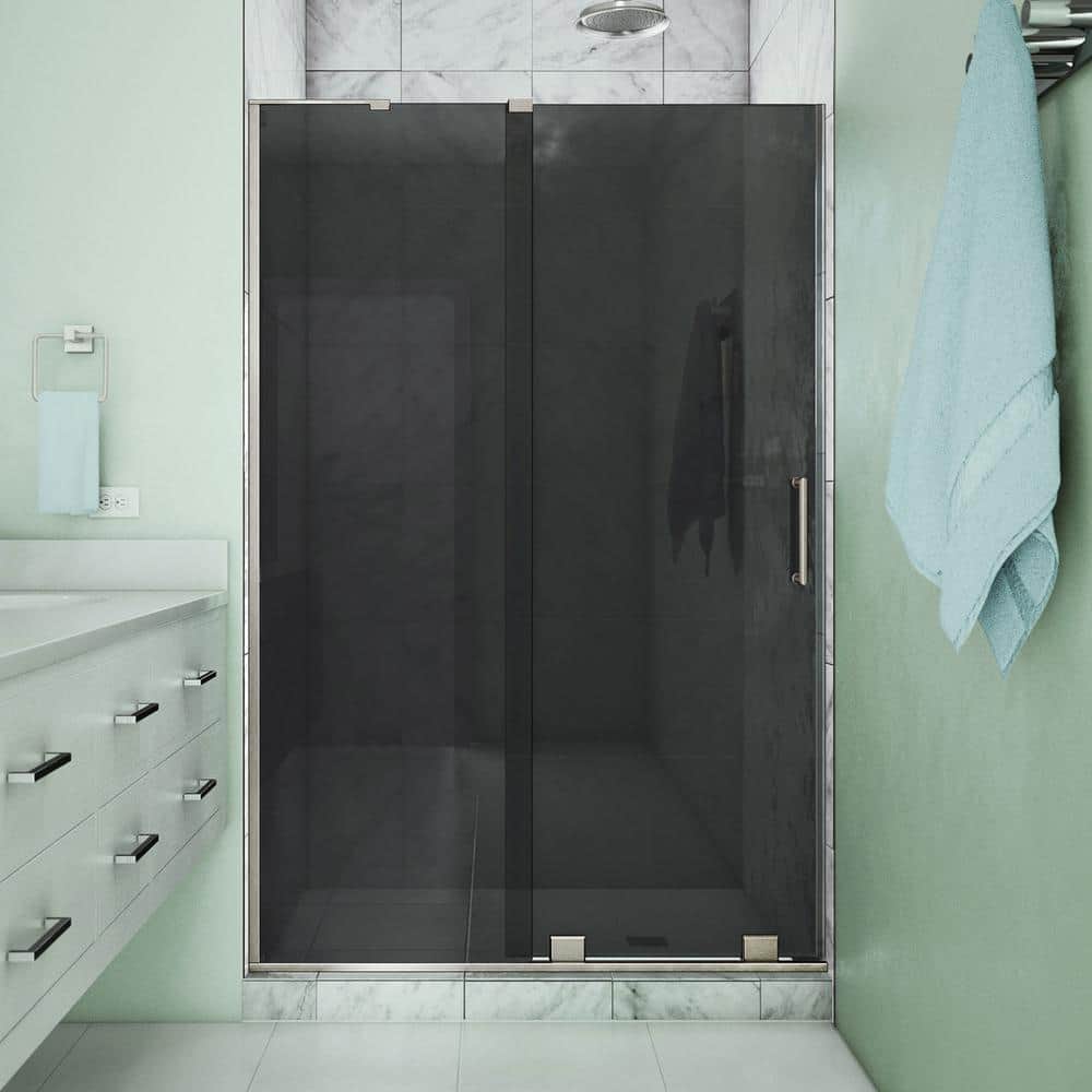 Mirage-X 44-48 in. Frameless Smoke Gray Sliding Shower Door