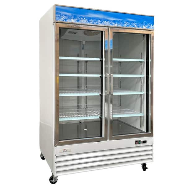 Cooler Depot 53 in. W 45 cu. ft. Auto/Cycle Defrost 2-Glass Door Commercial Merchandiser Reach-In Upright Freezer in White