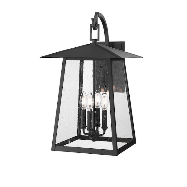 Filament Design Rainer 23 in. Black Outdoor Hardwired Wall Sconce with no bulbs included
