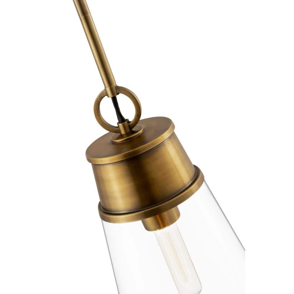 Wentworth Rubbed Brass and Glass Mini Pendant Light