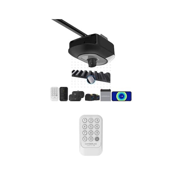 Chamberlain Wireless Keypad & 1-1/4 HP Belt Drive Garage Door Opener w/ Battery Backup, LED, Camera, & myQ Smart Control