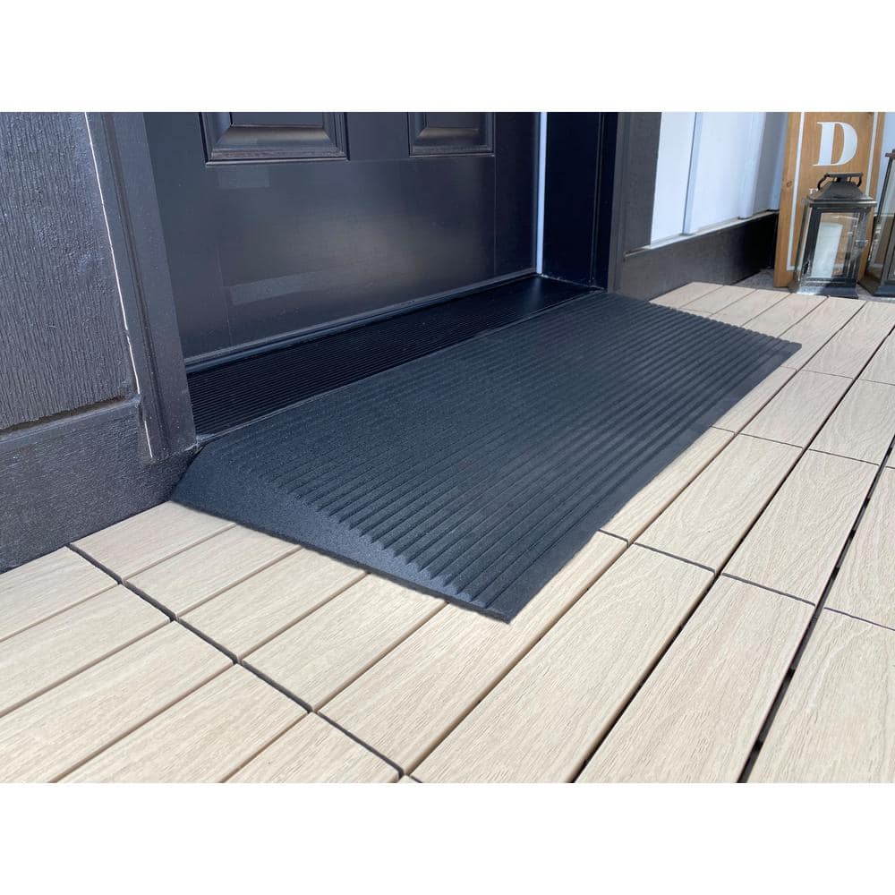 EZ-ACCESS 1.5 Inch Black Rubber Angled Entry Mat