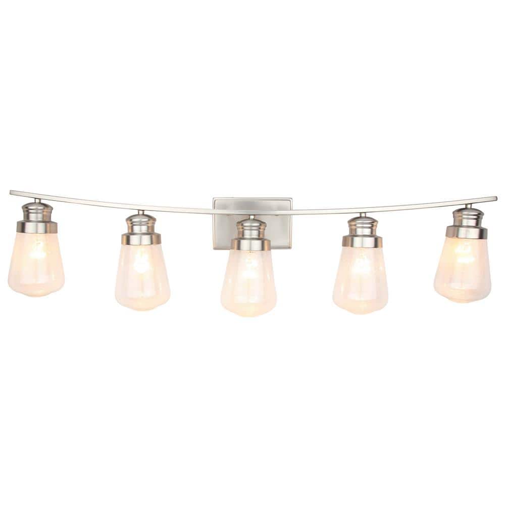 5-Light Brushed Nickel Vanity Lighting