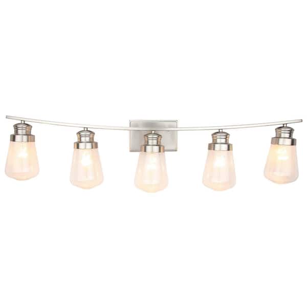 Unbranded 5-Light Brushed Nickel Vanity Lighting