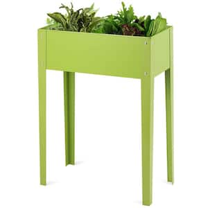 24.5 in. L x 12.5 in. D x 31.5 in. H Green Outdoor Elevated Garden Bed Raised Planter