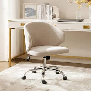 Daniel Linen Modern Upholstery 360° Rotating Office Chair with Metal Legs