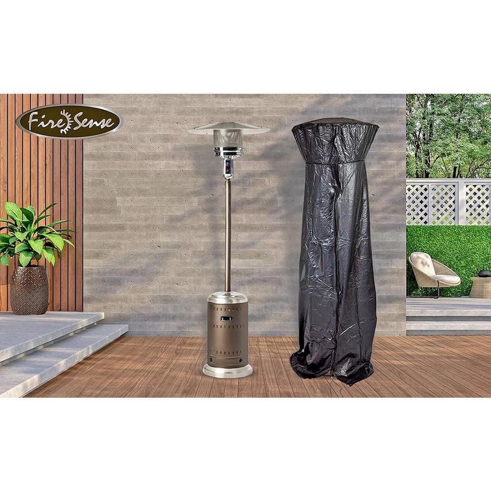 Heavy Duty Black Vinyl Full-Length Patio Heater Cover