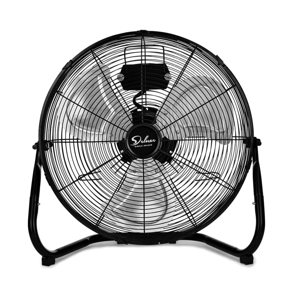 dubbin 20 in., 3- Speed High-Velocity Floor Fan in Black with Tilting ...