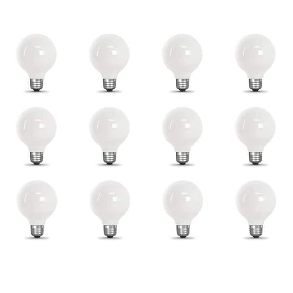 60-Watt Equivalent G25 Globe Dimmable Filament White CEC Title 20 E26 LED Vintage Edison LIght Bulb Soft White (12-Pack)