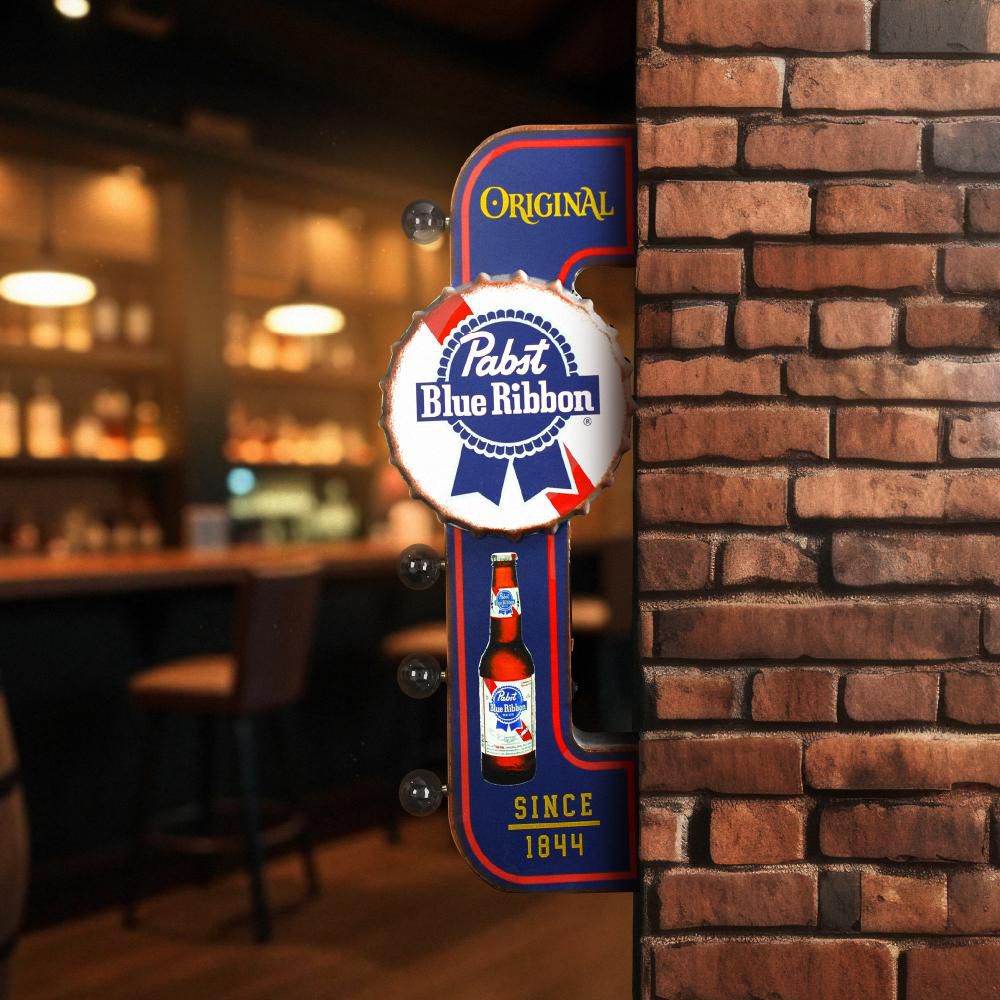 American Art Decor Original Pabst Blue Ribbon LED Metal Sign-Retro