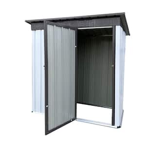 5.15 ft. W x 2.62 ft. D White and Black Metal Shed with Single Door (13.49 sq. ft.)