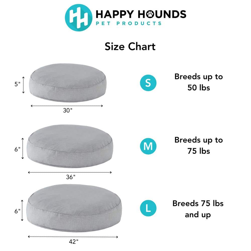 Small Denim Round Outdoor Pillow Dog Bed