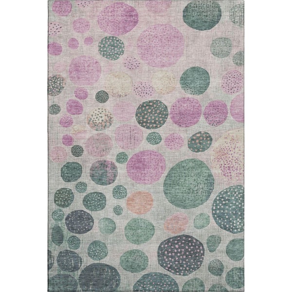Mayfield Premium Machine Washable Abstract AMF1899 Cactus 10 ft. x 14 ft. Area Rug