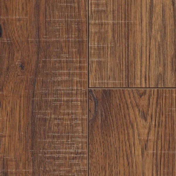Trafficmaster Distressed Brown Hickory, How To Install 12mm Glueless Laminate Flooring