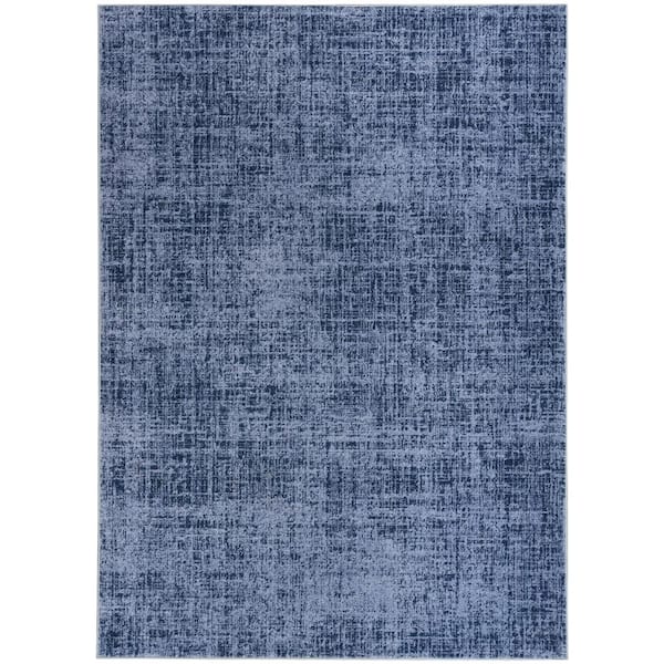 Currents Navy Blue 8 ft. x 10 ft. Abstract Contemporary Area Rug