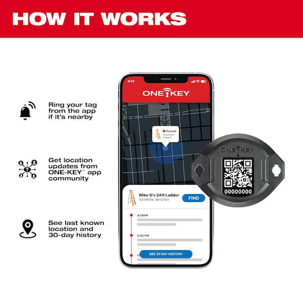 Milwaukee One-Key Bluetooth Tracker (1-Pack) 48-21-2301 - The Home Depot