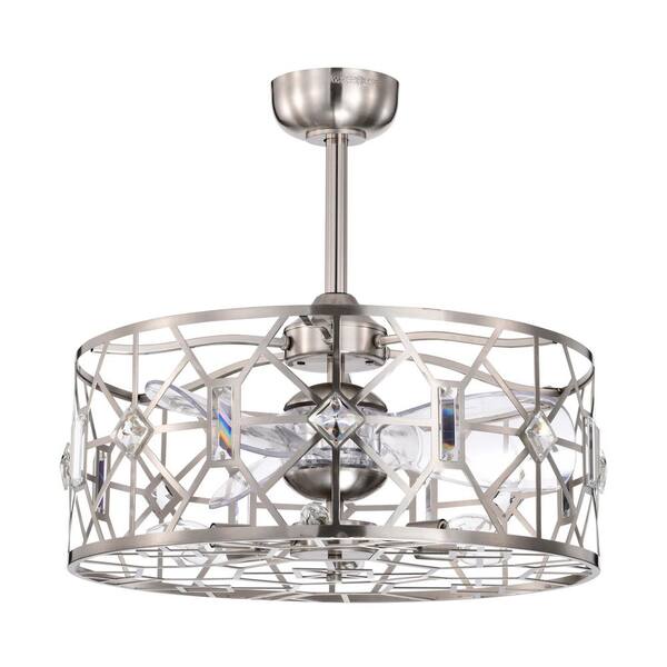 Warehouse of Tiffany Gio 24 in. 6-Light Indoor Satin Nickel Ceiling Fan with Light Kit and Remote