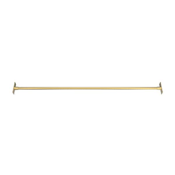 Linea 60 in. L Brass Tarnish Resistant Single Straight Shower Curtain Rod in Brushed Brass