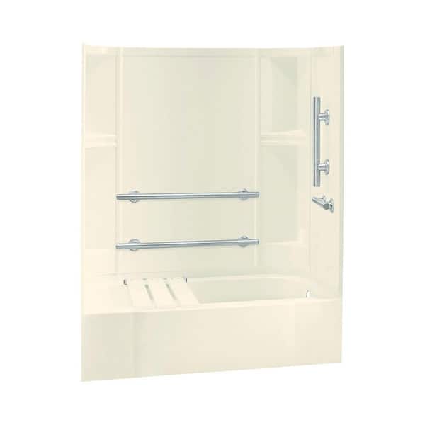 STERLING Accord 30 in. x 60 in. x 72 in. Bath and Shower Kit in Biscuit