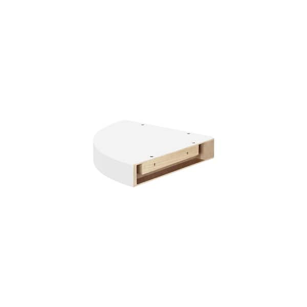 Dolle BIG BOY Corner 11.8 in. x 11.8 in. x 2 in. White Decorative Wall Shelf with Brackets