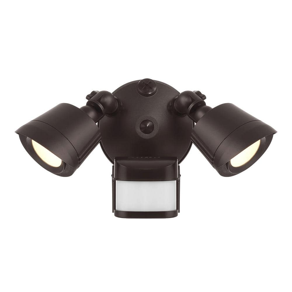 Bronze Dual Head LED Motion Sensor Security Flood Light