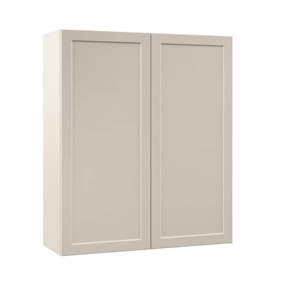 Hampton Bay Designer Series Melvern 36 in. W 12 in. D 42 in. H Assembled Shaker Wall Kitchen Cabinet in Cloud