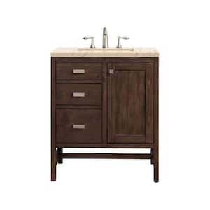 Addison 30.0 in. W x 23.5 in. D x 35.5 in. H Bathroom Vanity in Mid Century Acacia with Eternal Marfil Quartz Top