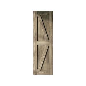 22 in. x 84 in. K-Frame Classic Gray Solid Natural Pine Wood Panel Interior Sliding Barn Door Slab with Frame