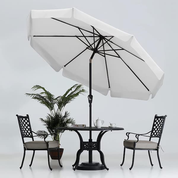 Cubilan 10 Ft. Market Patio Umbrella For Table-8 Ribs In Ivory ...