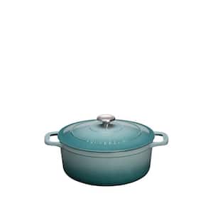 Chasseur 2.6 qt. Blue French Enameled Cast Iron Round Dutch Oven