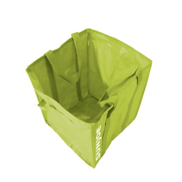 Ejwox 3 Pack Reuseable Garden Waste Bags - 32 Gal Large Leaf Bag Holder/ Heavy Duty Lawn Pool Yard Waste Bags/ Waterproof Debris Bag, Green