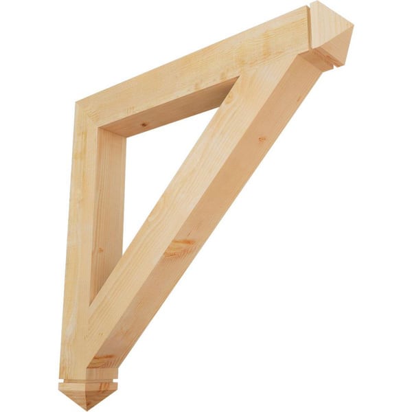 Ekena Millwork 6 in. x 48 in. x 48 in. Douglas Fir Traditional Arts and Crafts Rough Sawn Bracket