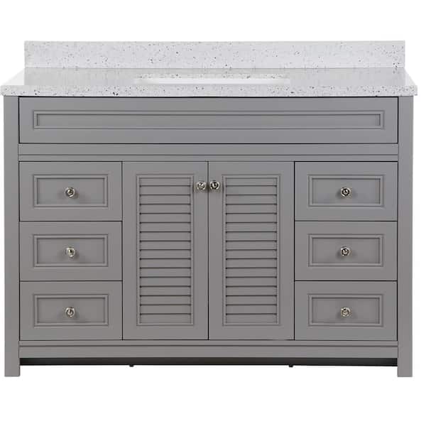 Home Decorators Collection Bayridge 49 in. Single Sink Sterling Gray Bath Vanity with Silver Ash Cultured Marble Top (Assembled)