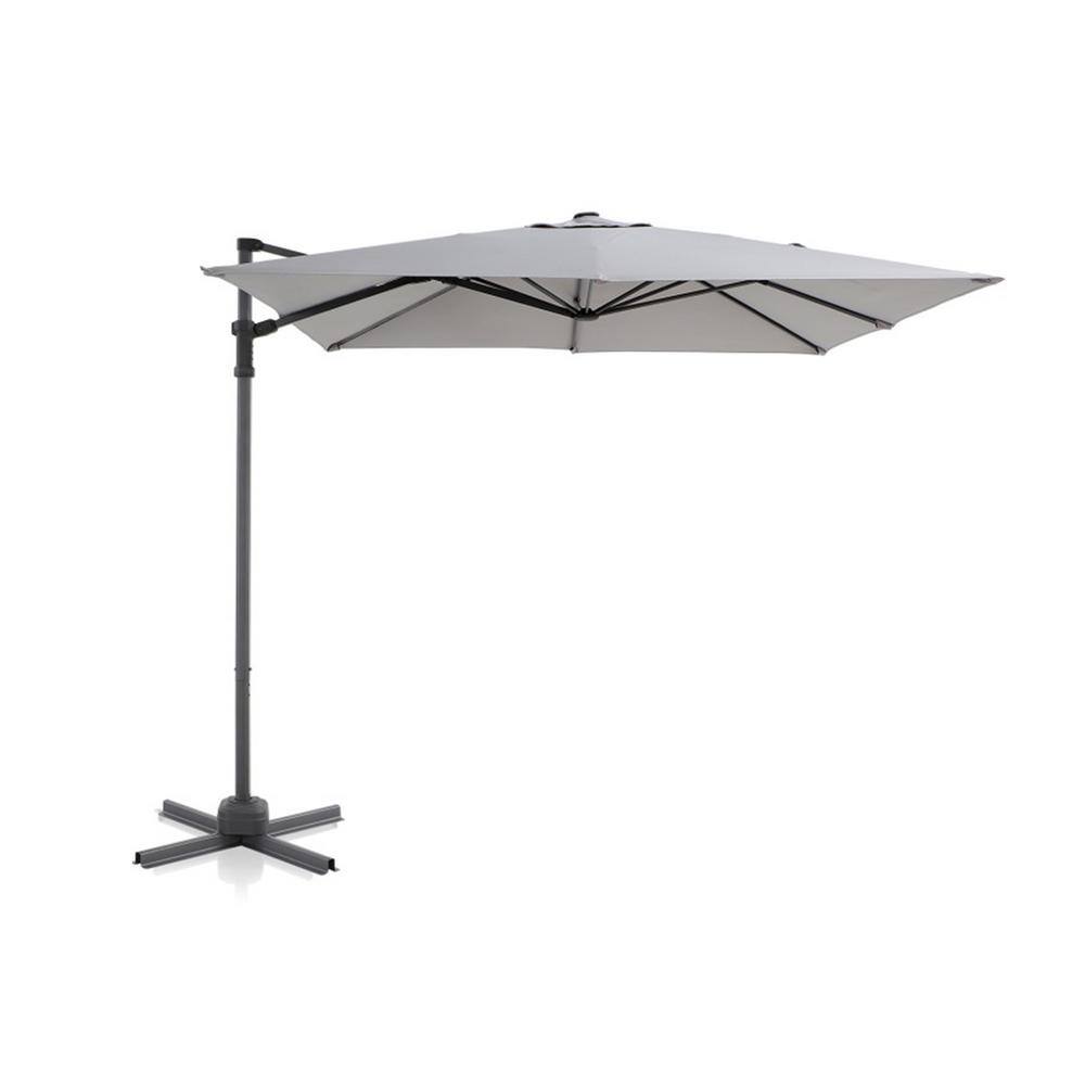 8 ft. Cantilever Patio Umbrella with Crank & Cross Base 360° Rotation in D